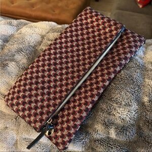 Clare V Red and Black Clutch